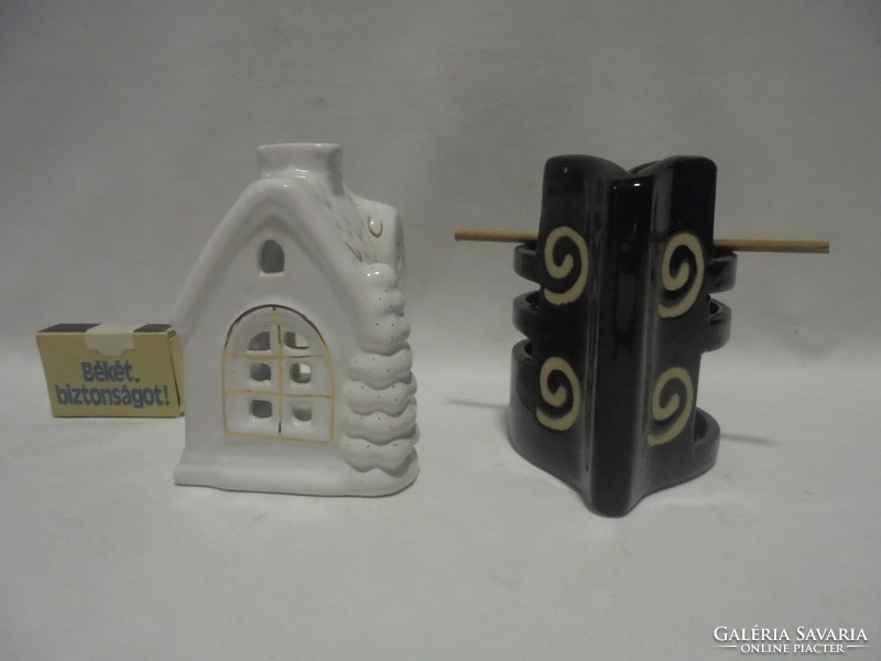 Ceramic candle holder, essential oil vaporizer - together