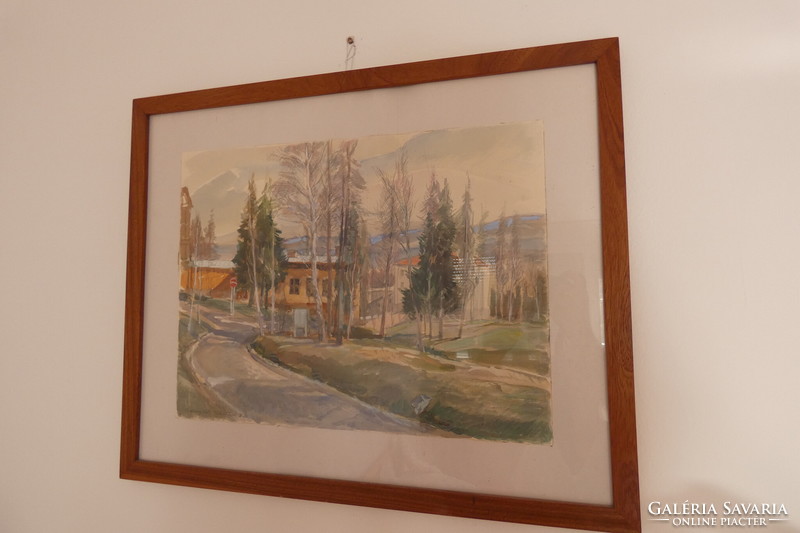 Udvary pál: Tatrafüred ix.26. Watercolor in a glazed frame!