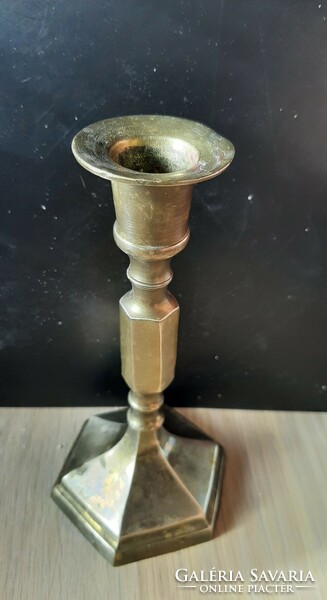Antique copper Art Nouveau candle holder