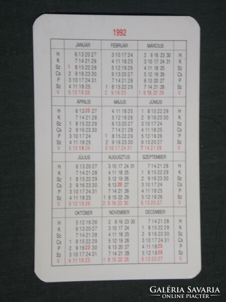 Card calendar, emtel first telephone cable kft, Budapest, 1992, (3)