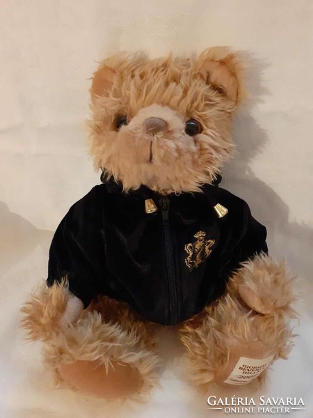 Teddy bear in a hooded plush sweater (giorgo beverly hills 2002)