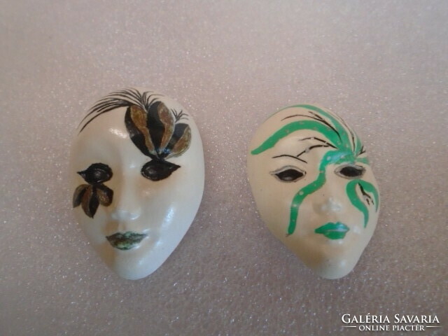 2 Venetian mask brooches, different shapes, just one for cheap