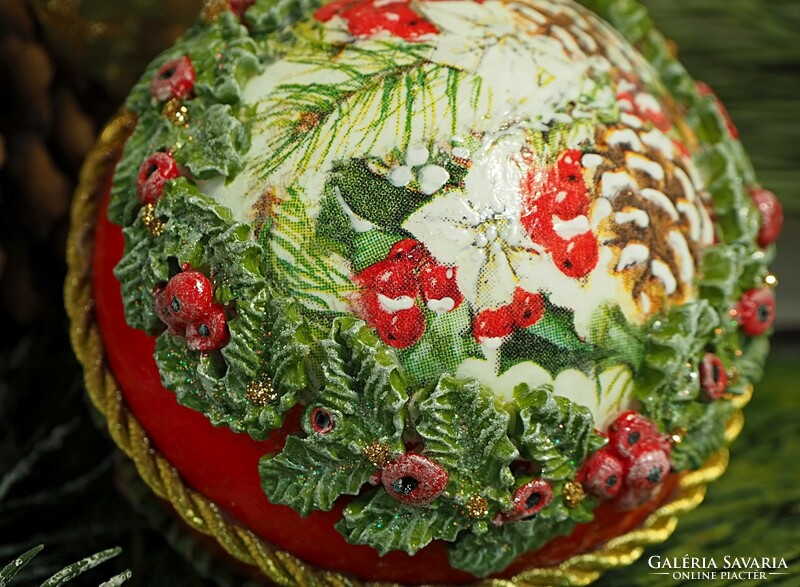 Kézműves karácsonyi gömb dekoráció