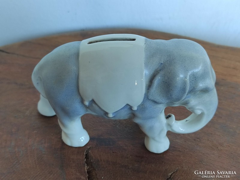 Zsolnay antik porcelán elefánt persely figura szobor kisplasztika