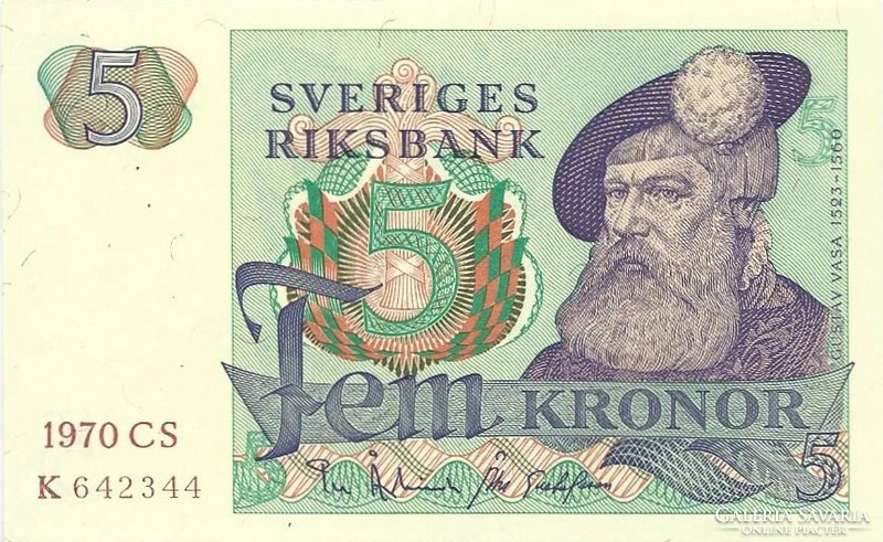 5 korona kronor 1970 Svédország