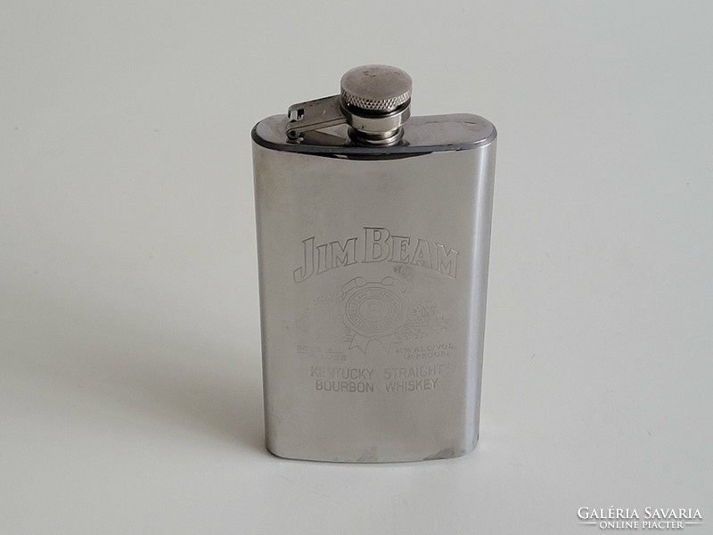 Stainless jim beam flat glass metal flask stainless steel