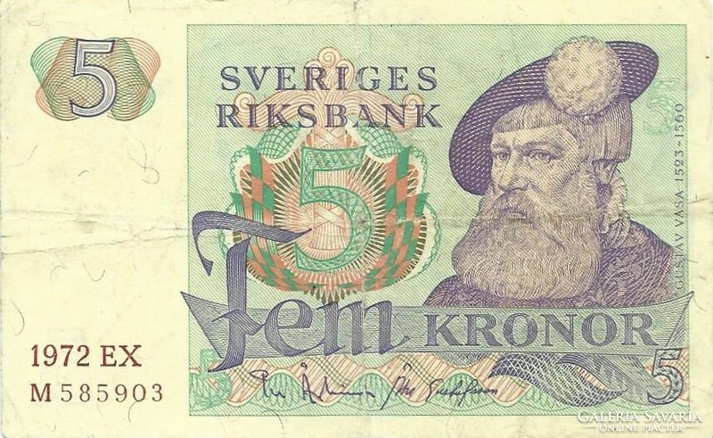5 Korona kronor 1972 Sweden