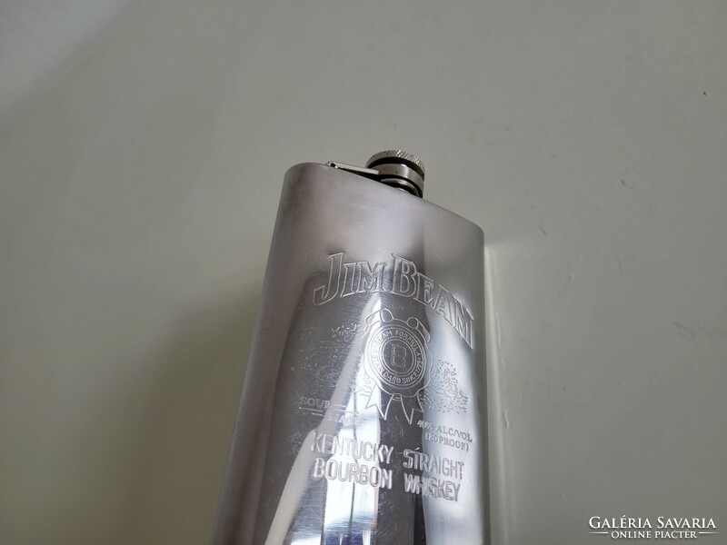 Rozsdamentes Jim Beam laposüveg fém flaska Stainless Steel