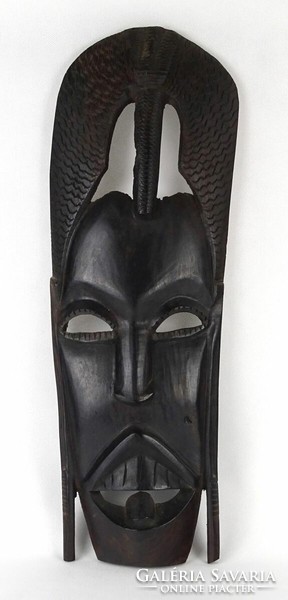 1P597 Faragott ébenfa afrikai fali maszk 48 cm