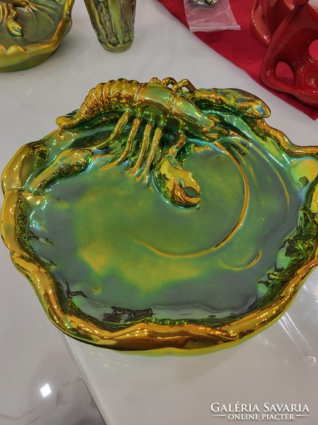 Zsolnay eosin large crayfish bowl