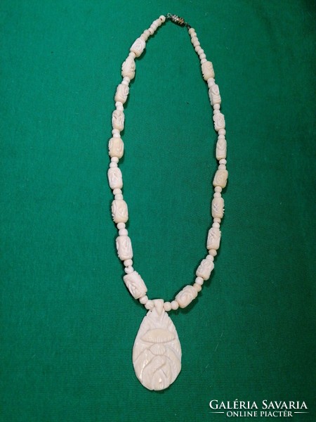 Carved Bone Necklace (1028)