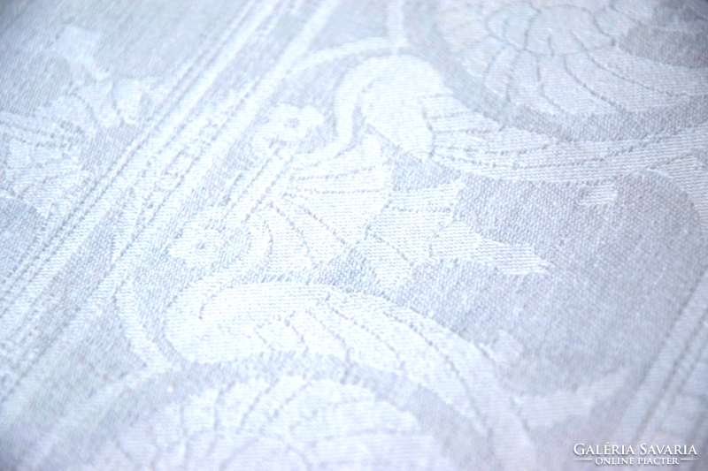 Art deco old damask tablecloth tablecloth angel wing pattern rarity 129 x 120