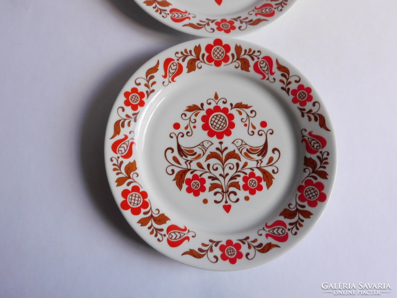 Lowland plates with folk bird pattern 19.5 Cm - 2 pieces
