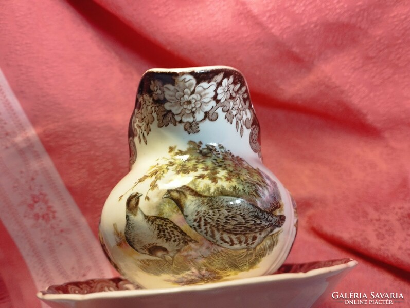 Royal Worcester, Palissy, gyönyörű angol porcelán szószos tál, vadmadaras