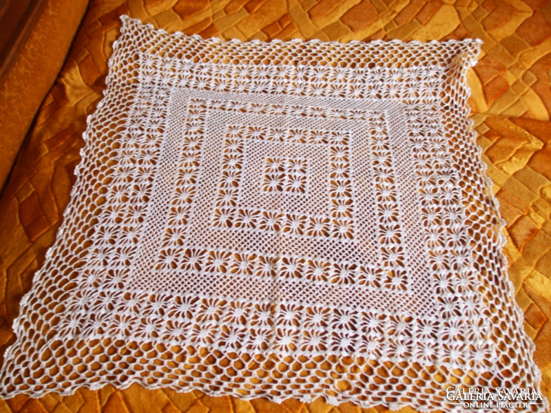 Needlework white crochet table tablecloth size: 76 x76 cm