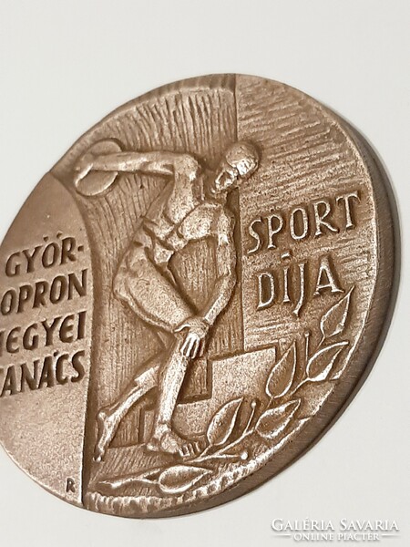 Győr-Sopron Megyei Tanács Sport Díja bronz plakett  Ŕ szignóval