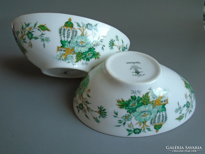 2 pcs. English, hand-painted oval bowl.