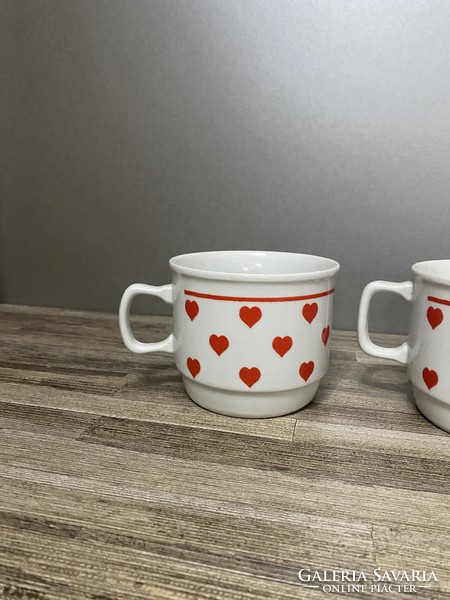 3 Pcs retro heart shaped Zsolnay mugs