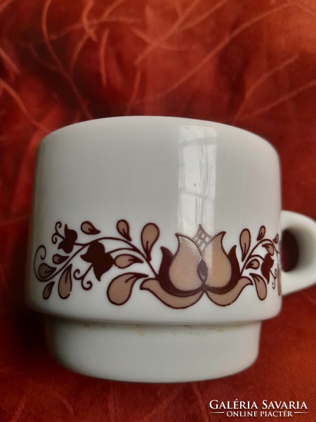 Alföldi brown folk motif coffee cup