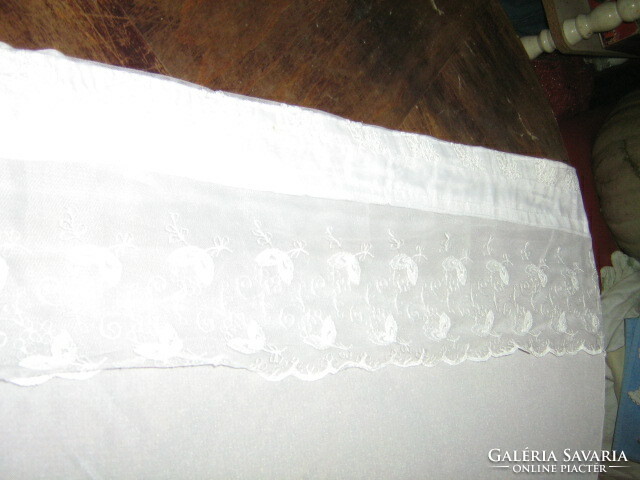 Beautiful vintage lacy snow-white curtain, canopy curtain