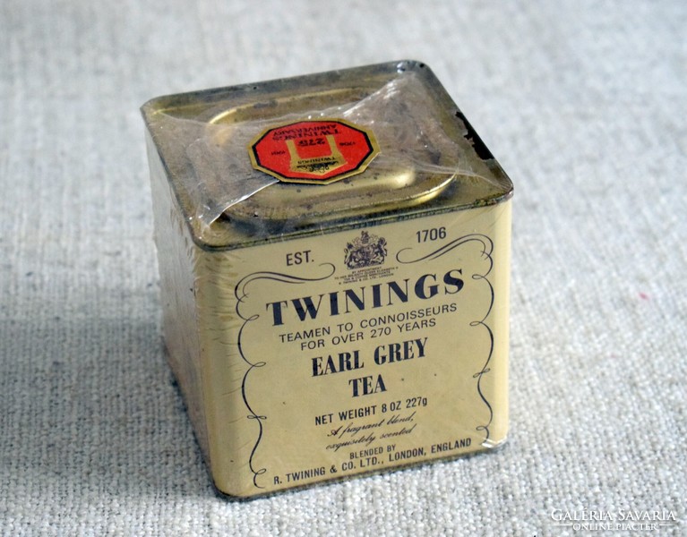 Twinings earl gray tea, old tea, unopened original seal package 227 gr. 1981 Metal box London