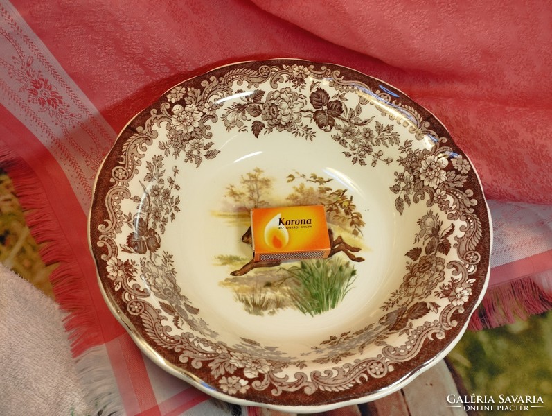 Palissy, royal worcester, beautiful English porcelain, wild rabbit deep serving bowl