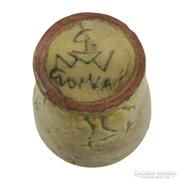 Gorka yellow vase with gauze pattern m00915