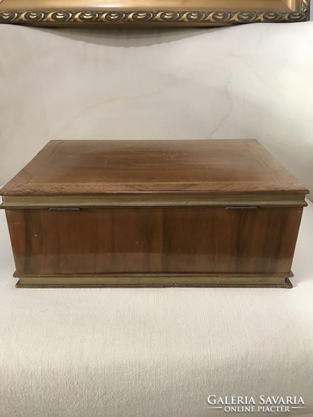 Antique wooden secret box, jewelry chest