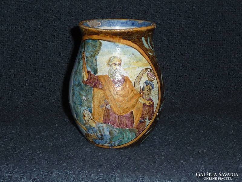 Antique Italian faience apothecary pot pharmacy decorative pot 18. No. Apothecary pot from the baker's collection