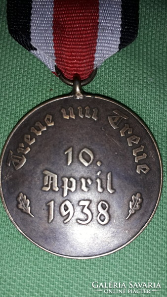 III. Birodalom német náci kitüntetés 1938.április 10. Hűség a hűségért - Anschluss a képek szerint
