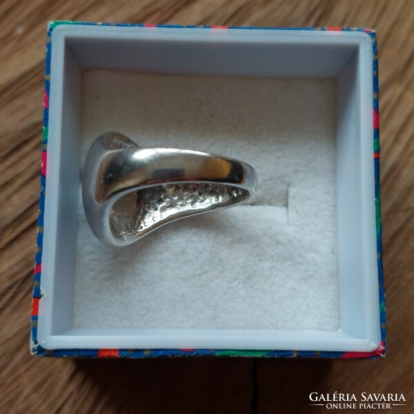 Nagyon szép ezüst gyűrű malachit kővel