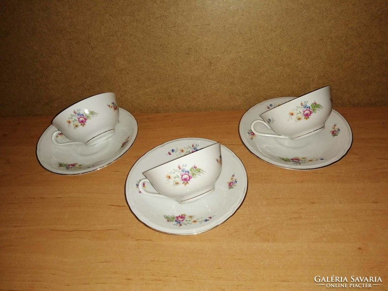 3 Personal German, stadtlengsfeld porcelain coffee and tea set cups (36/d)