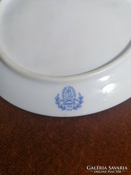Small plate issued for the 150th anniversary of the Herend porcelain factory