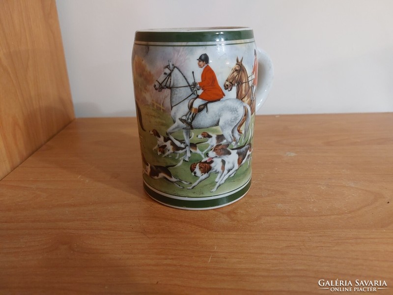 (K) KPM Bavaria vadászjelenetes porcelán söröskorsó