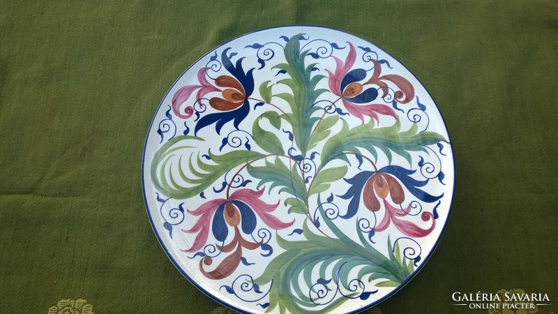 Very rare Mayer-Városlód majolica bowl-plate, large diameter, 34 cm