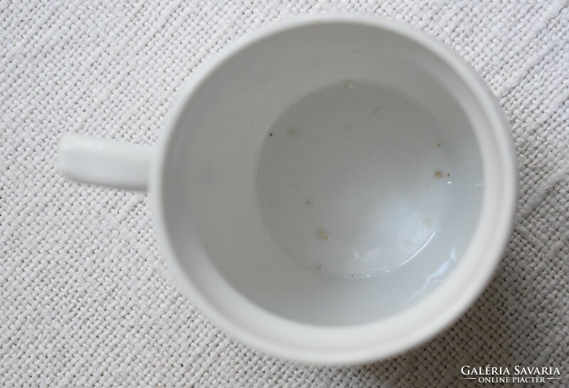 Antik festett angyal német szöveg minta porcelán forró kávé kifli csésze 9x8,5cm+fül Monarchia ideje