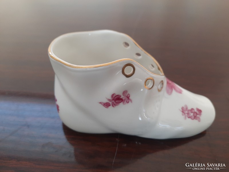 Herendi virágmintás porcelán cipő 1. Oszt.