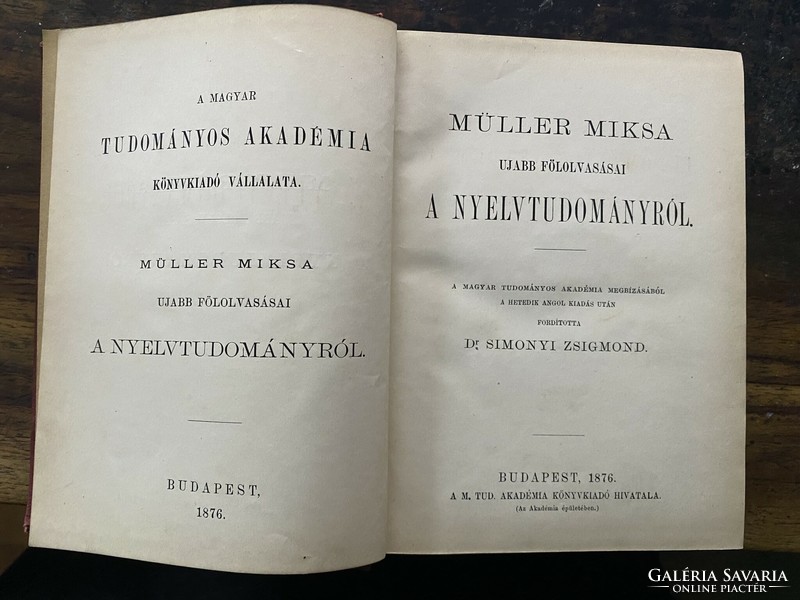 Müller Miksa: Müller Miksa ujabb fölolvasásai a nyelvtudományról (1876)