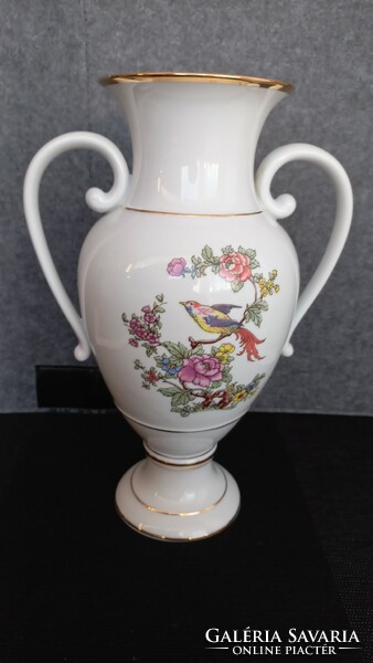 Porcelain vase with bird of paradise bird of paradise