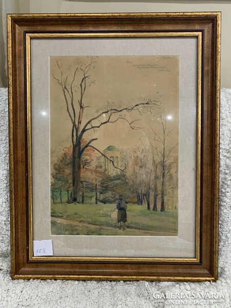 Dr.Gaál Dezső akvarell/vegyestechnika képe 1927-ből 53x66 cm