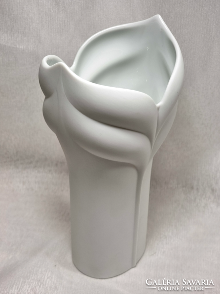 Ritka ROSENTHAL MODERN VÁZA Uta Feyl Vtg 1970-es évek fehér biszk, matt porcelán váza