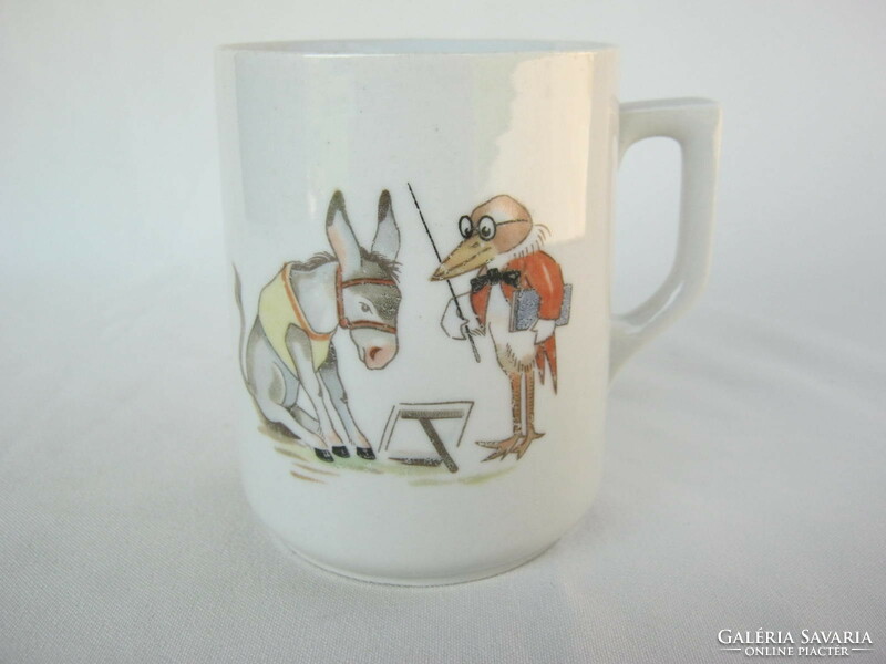 Zsolnay porcelain fairy tale patterned children's mug, smart little mug