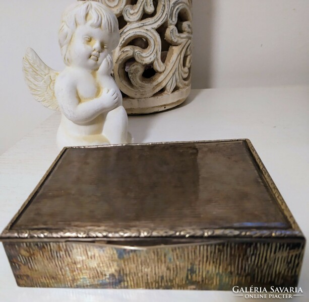 Jewelry box, antique music box silver plated