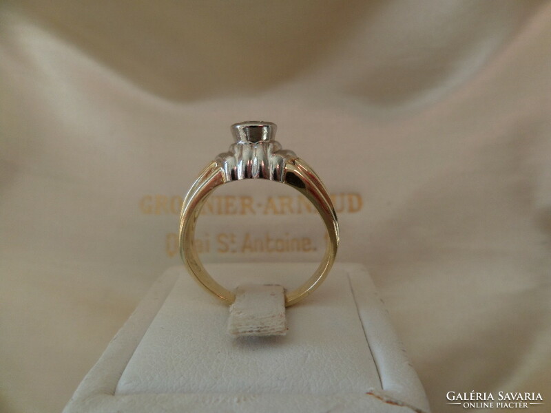 Sárga - fehér arany gyűrű 0.35 ct brillel