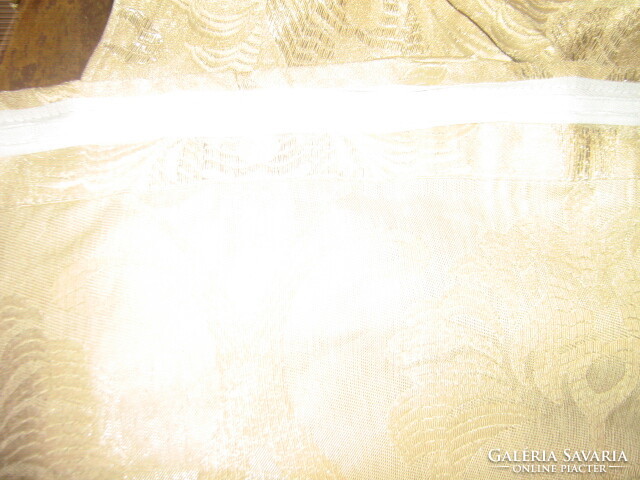 Meseszép vintage óarany színű barokk mintás drapériás középen aranyrojtos selyembrokát függöny