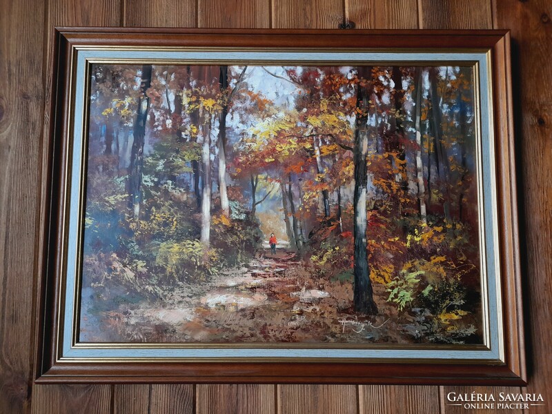Zoltán Hornyik, autumn afternoon, painting, 50 x 70 cm