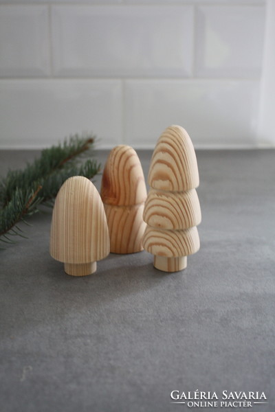 3db-os fenyőfa karácsonyi téli dekoráció -hibátlanok