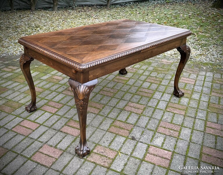 Chippendale table with chairs