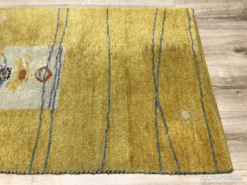 GABBEH - Indiai kézi csomózású gyapjú szőnyeg, 74 x 141 cm