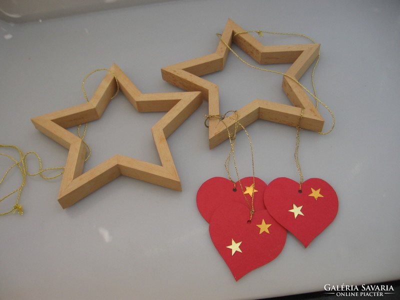 Pair of large wooden stars, Christmas decoration